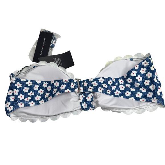 Tommy Hilfiger Floral Scalloped Removable Cups Lined Bandeau NWT - Picture 9 of 9